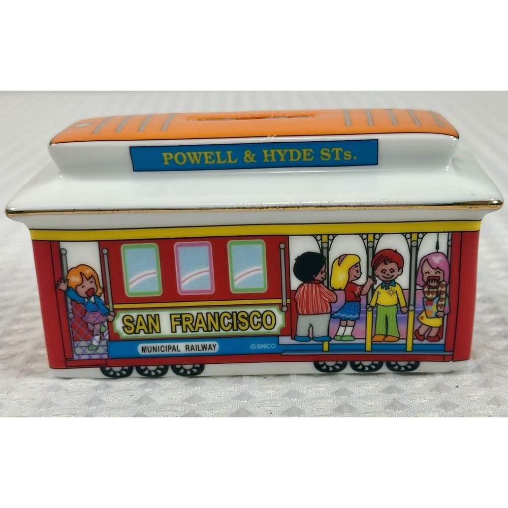 Smith Novelty Co San Francisco Cable Car Bank Powell & Hyde Sts Ceramic Vintage